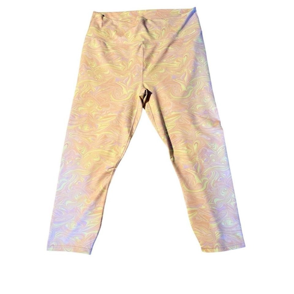 Fabletics PowerHold Leggings Womens Large Pastel Marble Swirl
